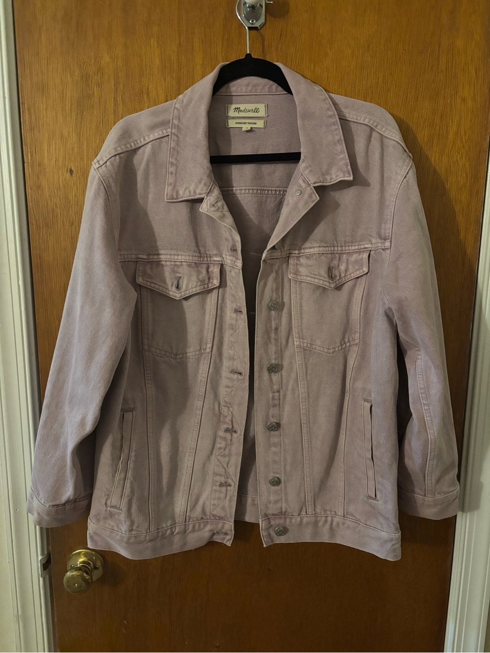 Madewell Lavender Denim Oversized Trucker Jacket